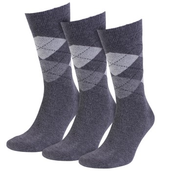 Amanda Christensen Strømper 3P True Ankle Argyle Sock Antracit Str 47/50 Herre