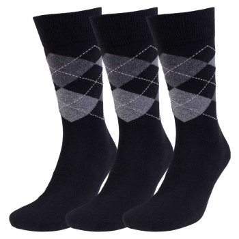 Amanda Christensen Strømper 3P True Ankle Argyle Sock Sort/Grå Str 47/50 Herre