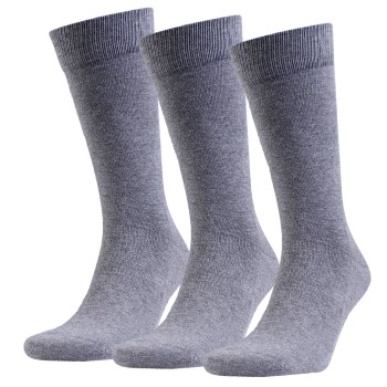 Amanda Christensen Strømper 3P True Combed Cotton Sock Grå Str 43/46