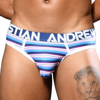 Andrew Christian Almost Naked Newport Mesh Jock Blåstribet polyamid Large Herre