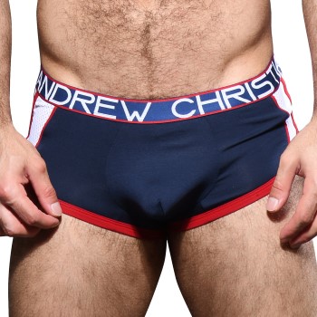 Andrew Christian Almost Naked Retro Mesh Boxer Marineblå bomuld Small Herre