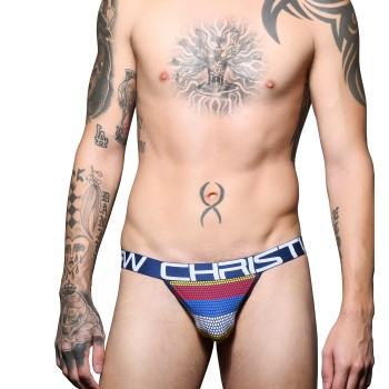 Andrew Christian Almost Naked Stripe Jock Flerfarvet polyamid Large Herre