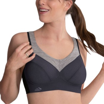 Anita Bh Active Wool Sport Bra Grå/Sort A 75 Dame