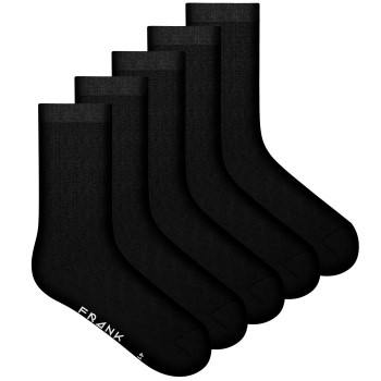 Frank Dandy Strømper 5P Bamboo Solid Crew Socks Sort Str 36/40