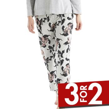 Se Damella Greymelange Flower Pants Grå X-Large Dame ved Timarco