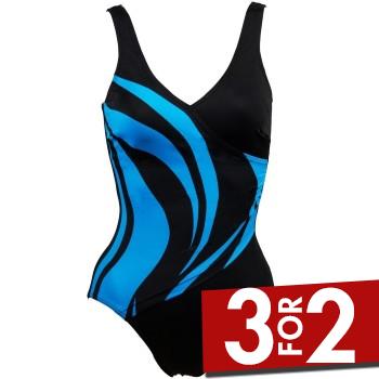 Damella Julia Basic Swimsuit Blå 42 Dame