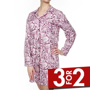 Se Damella Woven Viscose Nightshirt Rosa Mønster  viskose Small Dame ved Timarco