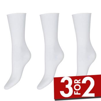 Decoy Strømper 3P Thin Comfort Top Socks Hvid Strl 37/41 Dame