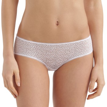 DKNY Trusser Modern Lace Trim Hipster Hvid nylon Small Dame