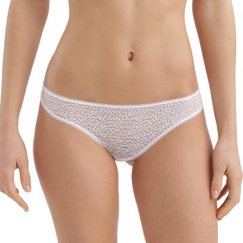 DKNY Trusser Modern Lace Trim Thong Hvid nylon X-Large Dame