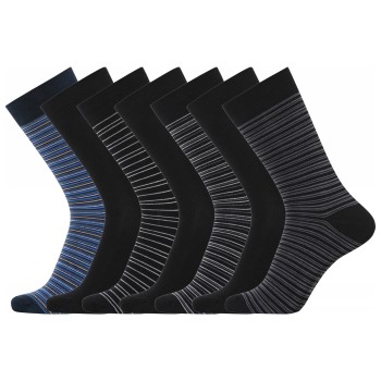 Dovre Strømper 7P Bamboo Socks Sort/Blå Str 41/45 Herre