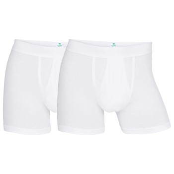 Dovre 2P Organic Cotton Boxer With Fly Hvid økologisk bomuld Medium Herre