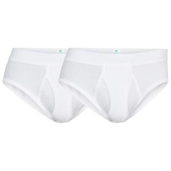 Dovre 2P Organic Cotton Brief With Fly Hvid økologisk bomuld Large Herre