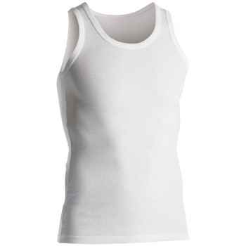 Se Dovre Rib Singlet Hvid bomuld Medium Herre ved Timarco