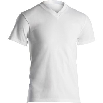 Se Dovre Single Jersey  V-neck T-Shirt Hvid bomuld Medium Herre ved Timarco