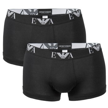 Emporio Armani 2P Stretch Cotton Trunk Sort bomuld Medium Herre