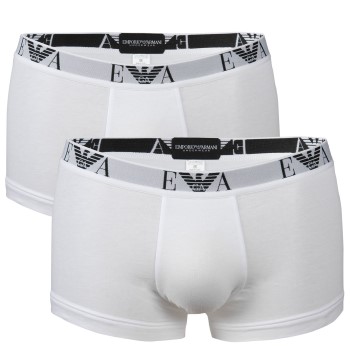 Emporio Armani 2P Stretch Cotton Trunk Hvid bomuld Medium Herre