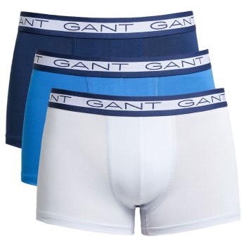 Gant 3P Basic Cotton Trunks Blå/Hvid bomuld Large Herre