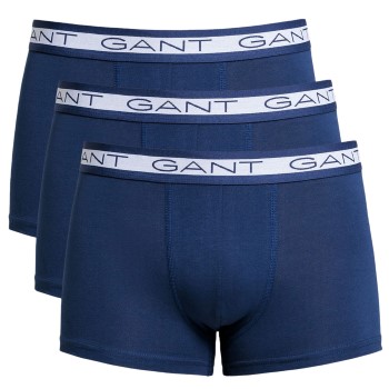 Gant 3P Basic Cotton Trunks Marineblå bomuld Medium Herre