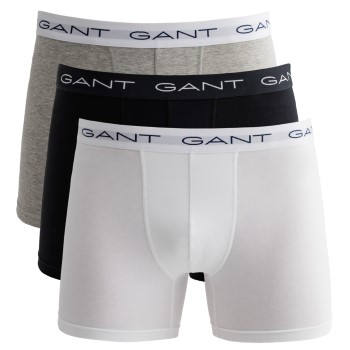 Gant 3P Cotton Stretch Boxer Sort/Hvid bomuld X-Large Herre