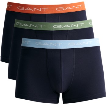 Gant 3P Cotton Trunks Marine/Blå bomuld Large Herre