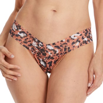 Hanky Panky Trusser Cheeky Cheetah Low Rise Thong Abrikos One Size Dame