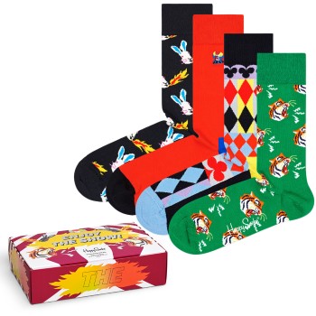 Happy socks Strømper 4P Circus Enjoy the Show Gift Box Flerfarvet bomuld Str 41/46