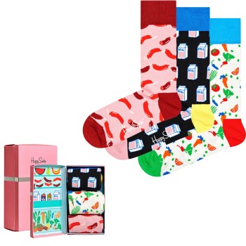 Happy socks Strømper 3P Foodie Socks Gift Box Flerfarvet bomuld Str 41/46