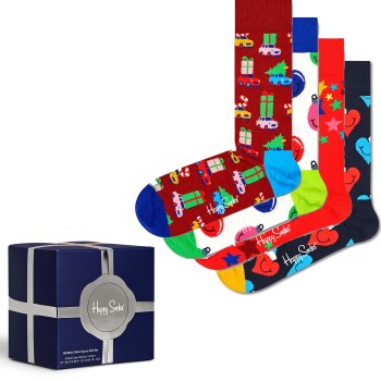 Happy socks Strømper 4P Holiday Vibes Gift Box Flerfarvet bomuld Str 36/40