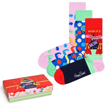 Happy socks Strømper 3P Mothers Day Gift Box Rosa/Blå bomuld Str 36/40 Dame