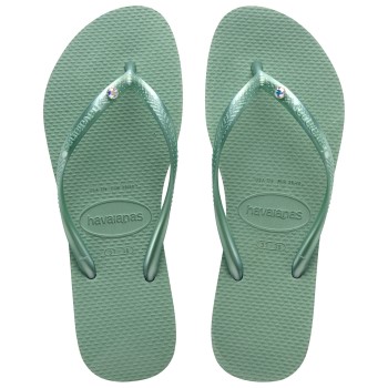 Havaianas Slim Crystal SW II Grøn Str 39/40 Dame