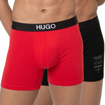 HUGO 2P Brother Boxer Sort/Rød BCI bomuld Medium Herre