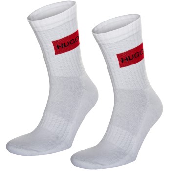 HUGO Strømper 2P Label Rib Socks Hvid Str 39/42 Herre