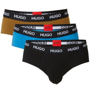 HUGO 3P Triplet Brief Sort/Blå bomuld Large Herre