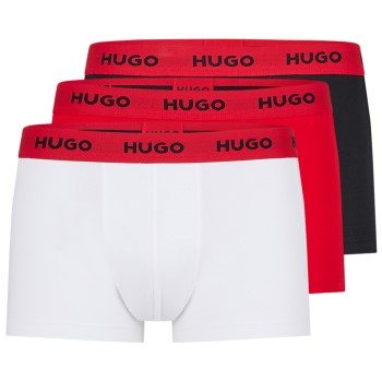 HUGO 3P Triplet Trunk Hvid/Rød bomuld X-Large Herre