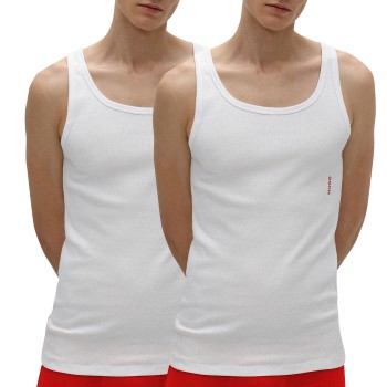 HUGO 2P Twin Tank Top Hvid bomuld Large Herre