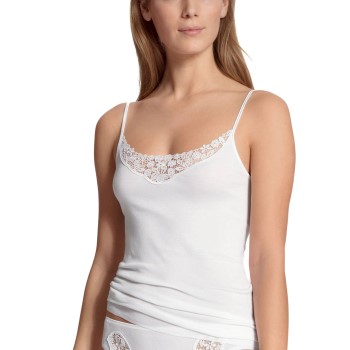 Calida Feminin Sense Spaghetti-Top Hvid bomuld Medium Dame