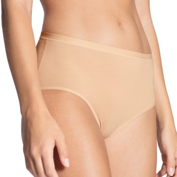 Calida Trusser Natural Comfort Brief Highwaist Beige bomuld Small Dame