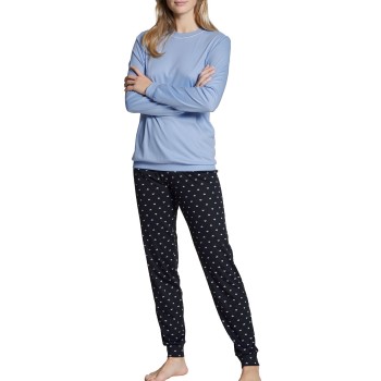 Calida Night Lovers Pyjama With Cuff Blå bomuld Small Dame