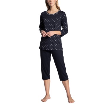 Se Calida Night Lovers Threequarter Pyjama Mørkblå bomuld Small Dame ved Timarco