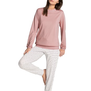 Calida Sweet Dreams Pyjama With Cuff Rosa stribet bomuld Medium Dame