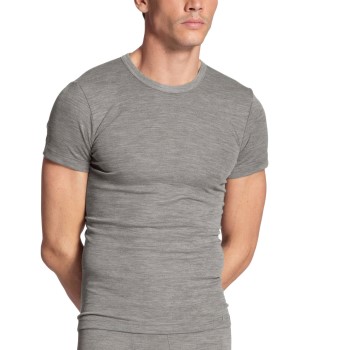 Calida Wool and Silk T-shirt Grå Small Herre