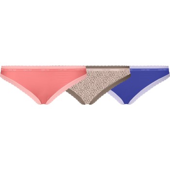 Calvin Klein Trusser 3P Bottoms Up Refresh Bikinis Blå/Rosa nylon Small Dame