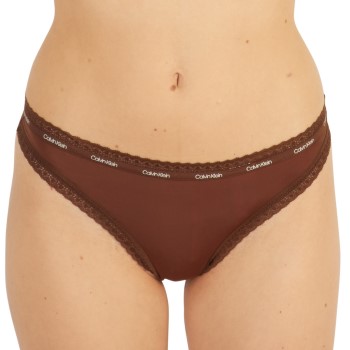 Calvin Klein Trusser Bottoms Up Refresh Thong Mørkbrun  polyamid Small Dame