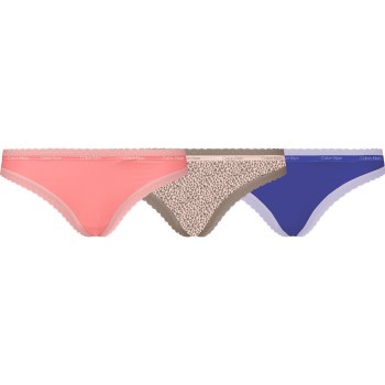 Calvin Klein Trusser 3P Bottoms Up Refresh Thongs Blå/Rosa nylon Medium Dame