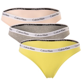 Calvin Klein Trusser 3P Carousel Bikinis Rosa/Gul bomuld Small Dame