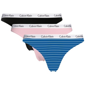 Calvin Klein Trusser 3P Carousel Thongs Rosa/Blå bomuld Medium Dame