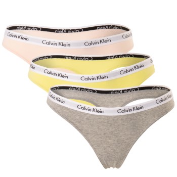 Calvin Klein Trusser 3P Carousel Thongs Rosa/Gul bomuld Small Dame