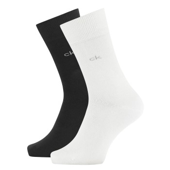 Calvin Klein Legwear Calvin Klein Strømper 2P Carter Casual Flat Knit Sock Sort/Hvid Str 39/42 Herre