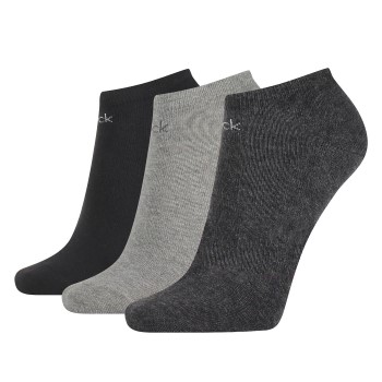 Calvin Klein Legwear Calvin Klein Strømper 3P Chloe Cotton CK Logo Liner Socks Grå Strl 37/41 Dame